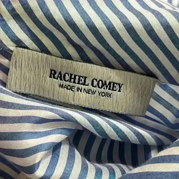 Rachel Comey Clipse Dress Size 6 Silk Blend Striped Midi Maxi Pocketed Chic - Picture 6 of 10